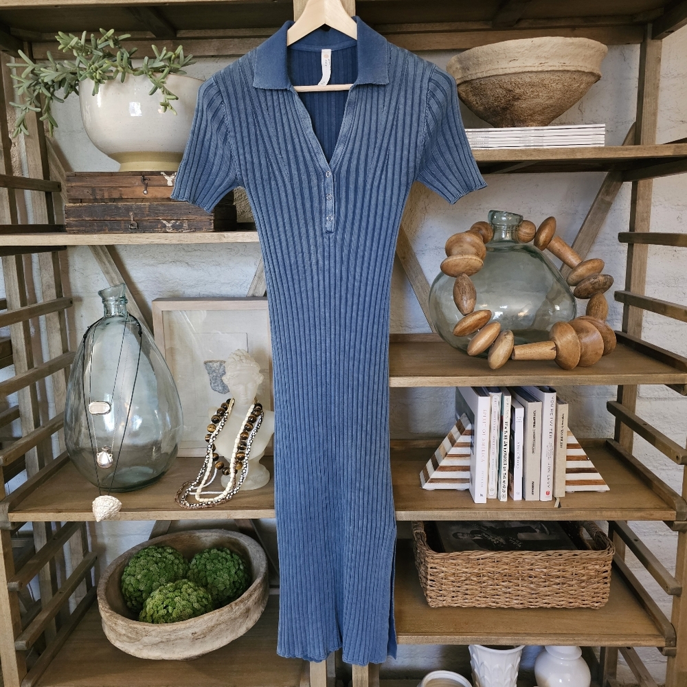 Anthropologie Daily Practice Moris Polo Ribbed Knit Midi Dress – XS NWOT - Picture 9 of 9